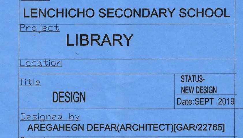 Build a Library at Lenchicho Primary and Secondary School