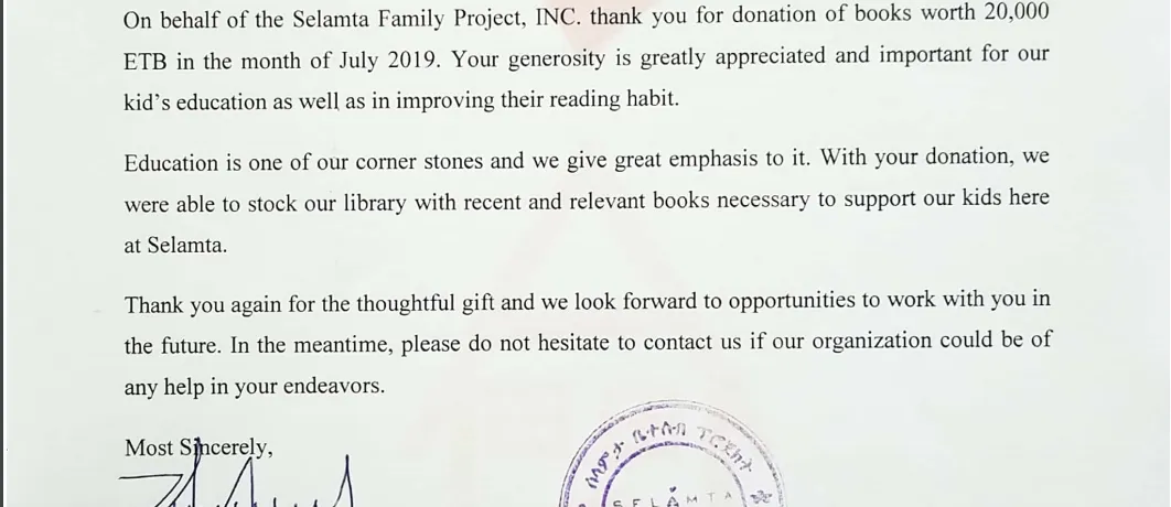 Filling Selamta Family Project's Library with New Books!